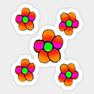 Bright Colorful Flowers Sticker